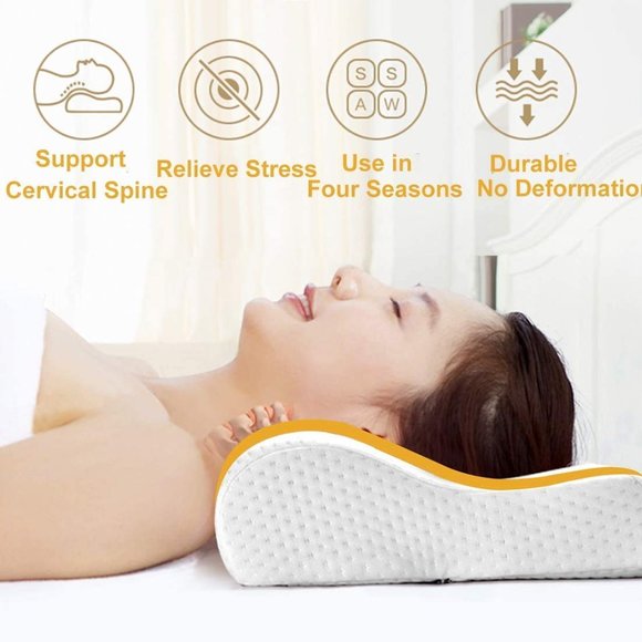 Memory Foam Pillow Orthopedic Cervical Neck Pain - Picture 5 of 10